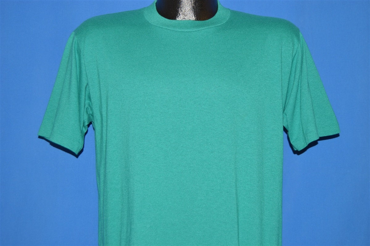80Er Jahre Teal Blank Jerzees T-Shirt Large von thecaptainsvintage