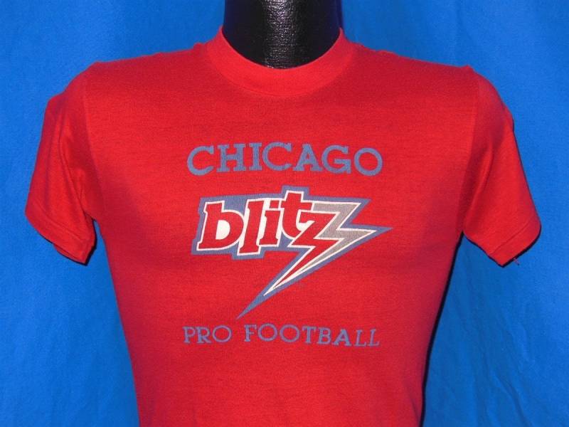 80Er Jahre Usfl Chicago Blitz Alt Pro Football Rot Vintage T-Shirt von thecaptainsvintage