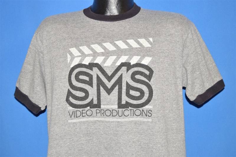 80Er Jahre Video Produktionen Ringer Promo Heather Grey T-Shirt Large von thecaptainsvintage