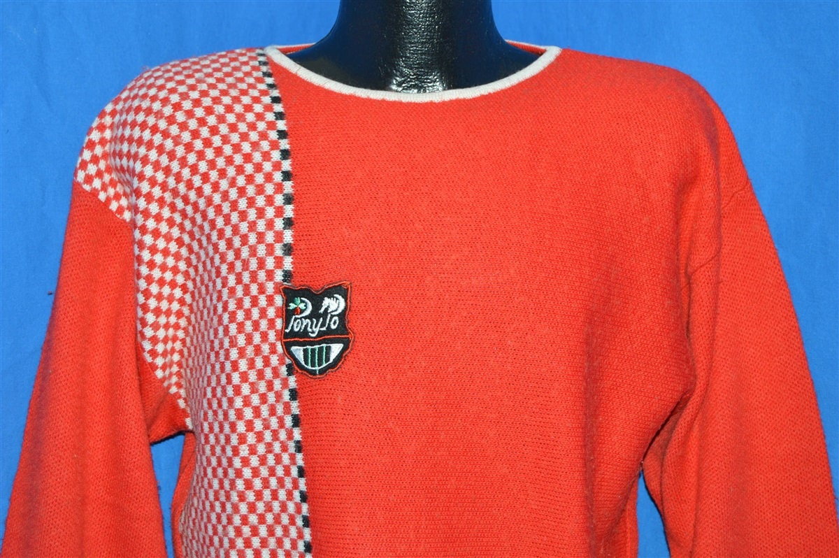 80Er Jahre Vintage Pullover Damen Rot Weiß Kariert 80Er Jahre Vintage Pullover Damen Rot Weiß Kariert von thecaptainsvintage
