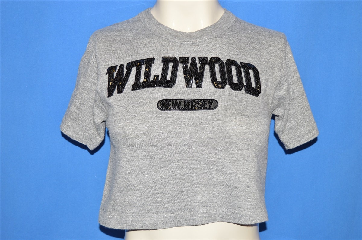 80Er Jahre Wildwood New Jersey Rayon Crop Top T-Shirt Klein 80Er Jahre Wildwood New Jersey Rayon Crop Top T-Shirt Klein von thecaptainsvintage