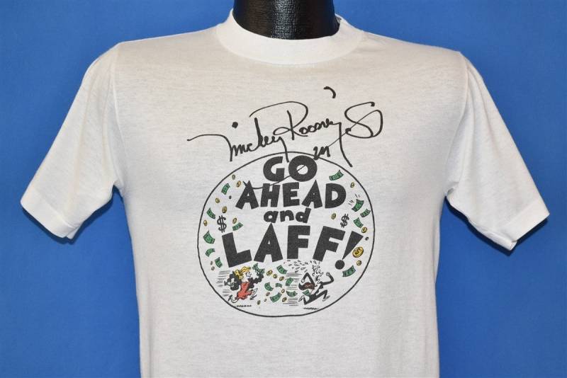 90Er Jahre Mickey Rooney Sr. "Go Ahead & Laff" T-Shirt Small." 90Er Jahre Mickey Rooney Sr. "Go Ahead & Laff" T-Shirt Small." von thecaptainsvintage