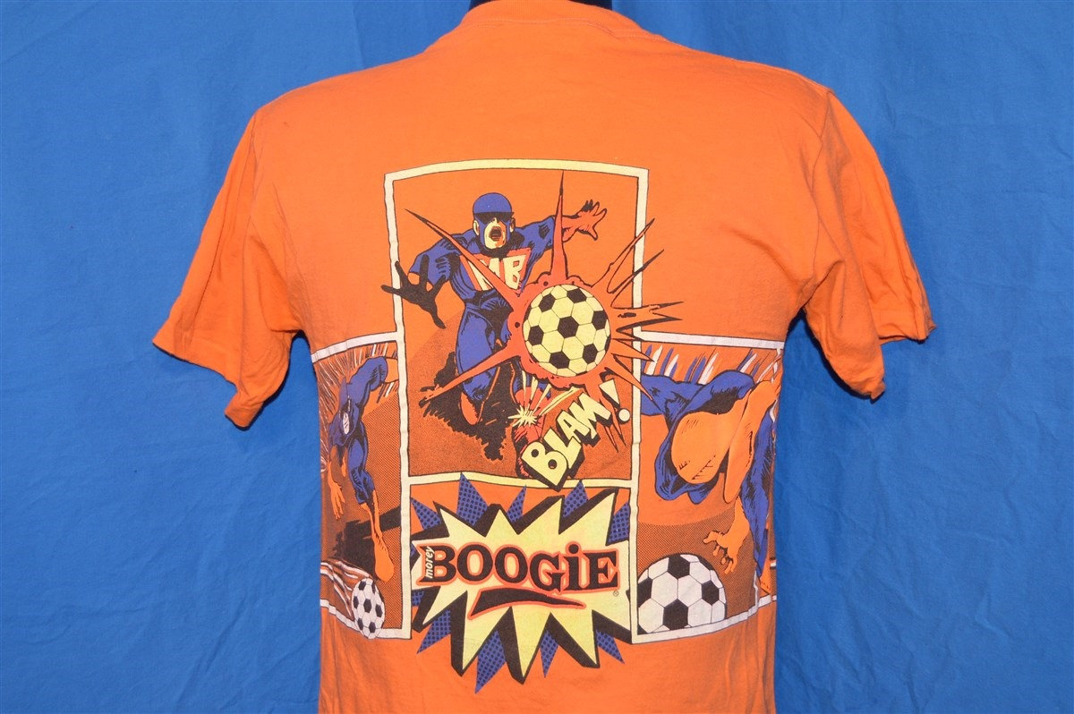 90Er Jahre Morey Boogie Fußball Superheld T-Shirt Jugend Large von thecaptainsvintage