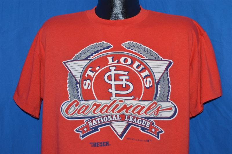 90Er Jahre St. Louis Cardinals Crest Logo National League T-Shirt Large von thecaptainsvintage