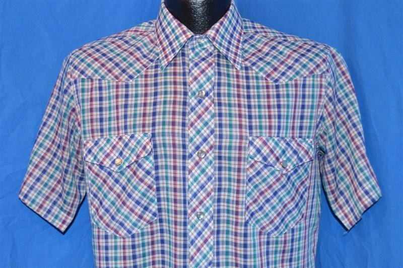 90Er Jahre Wrangler Regenbogen Karo Perlen Snap Shirt Medium 90Er Jahre Wrangler Regenbogen Karo Perlen Snap Shirt Medium von thecaptainsvintage