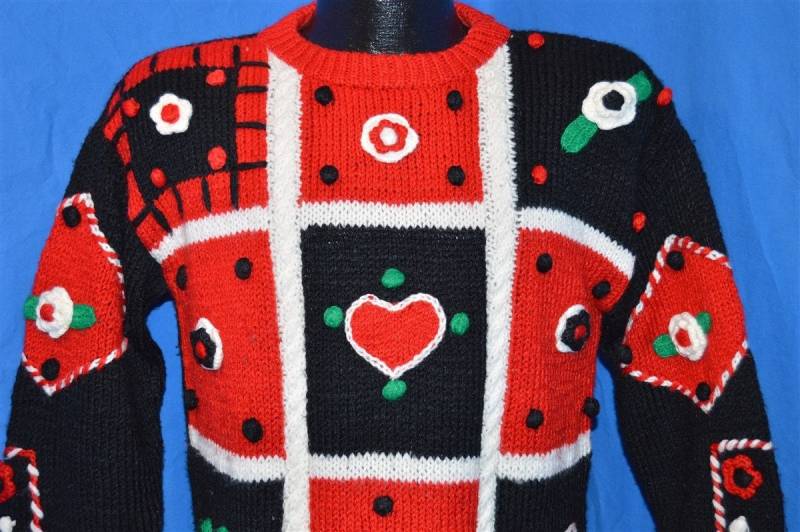 90Er Schwester Herz Blumen 3D Ugly Vintage Sweater Girl's Large 14 90Er Schwester Herz Blumen 3D Ugly Vintage Sweater Girl's Large 14 von thecaptainsvintage