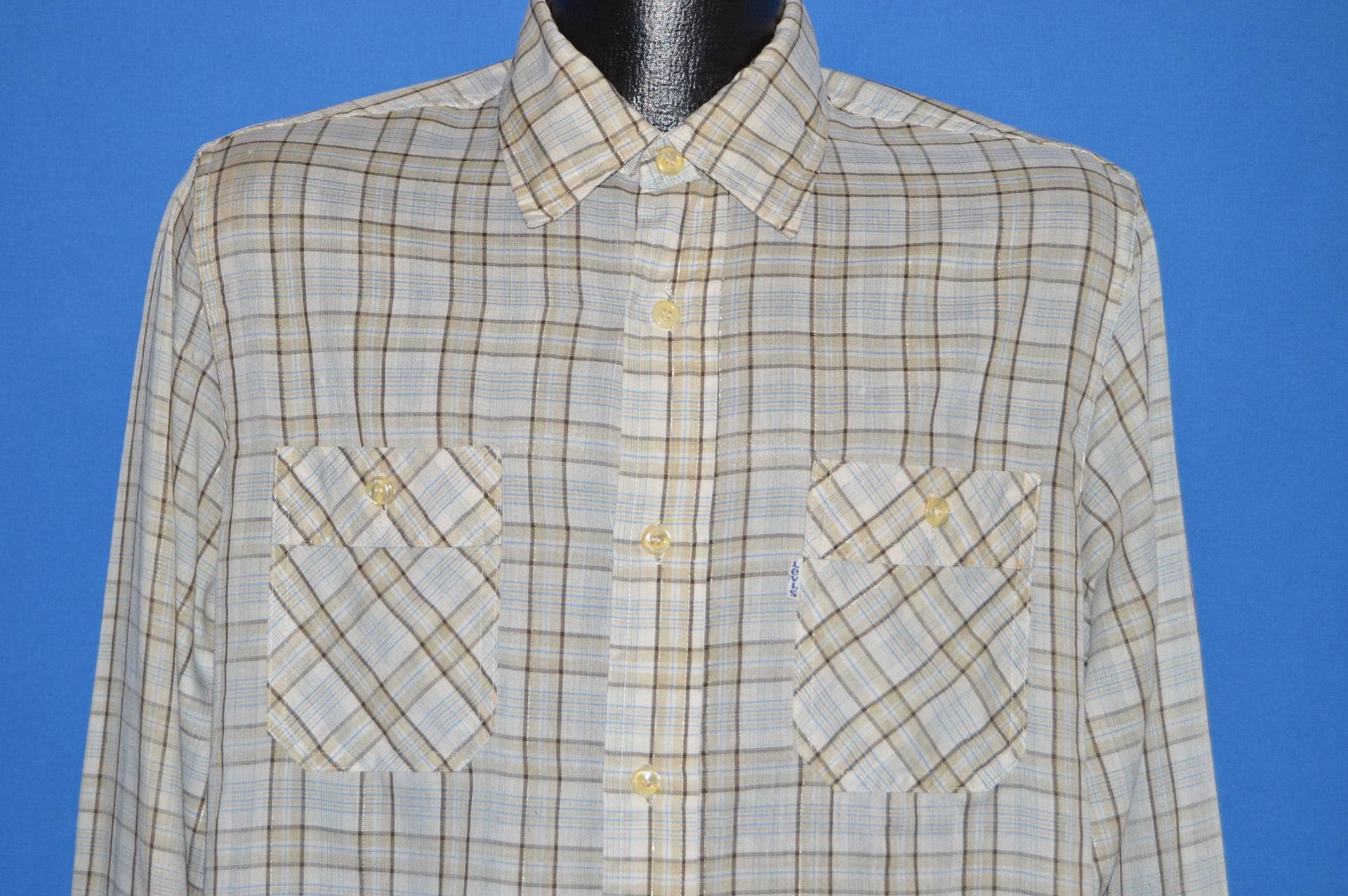 Vintage Levi's Hemd Gross Braun Silber Kariert Button Down Vintage Levi's Hemd Gross Braun Silber Kariert Button Down von thecaptainsvintage