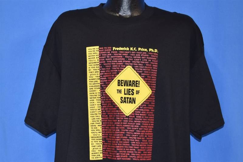 Y2K Beware Lies Of Satan Friedrich Kc Preis Ph D Religiöses Buch Promo 2002 T-Shirt Extra Large von thecaptainsvintage