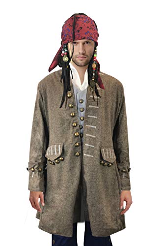 thecostumebase Genaue Jack Sparrow Coat Piraten Kostümjacke M/L/XL (M) Braun von costumebase