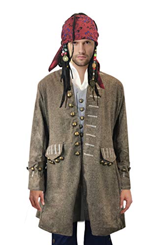 thecostumebase Genaue Jack Sparrow Coat Piraten Kostümjacke M/L/XL (XL) Braun von thecostumebase