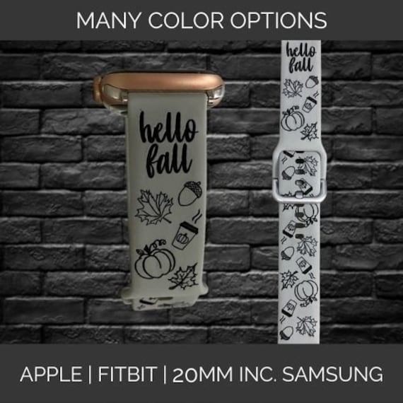 Hello Fall Uhrenarmband Kompatibel Mit Apple® Watch | Samsung 20mm Fitbit Und Andere Uhrenarmbänder von thecraftyshambles