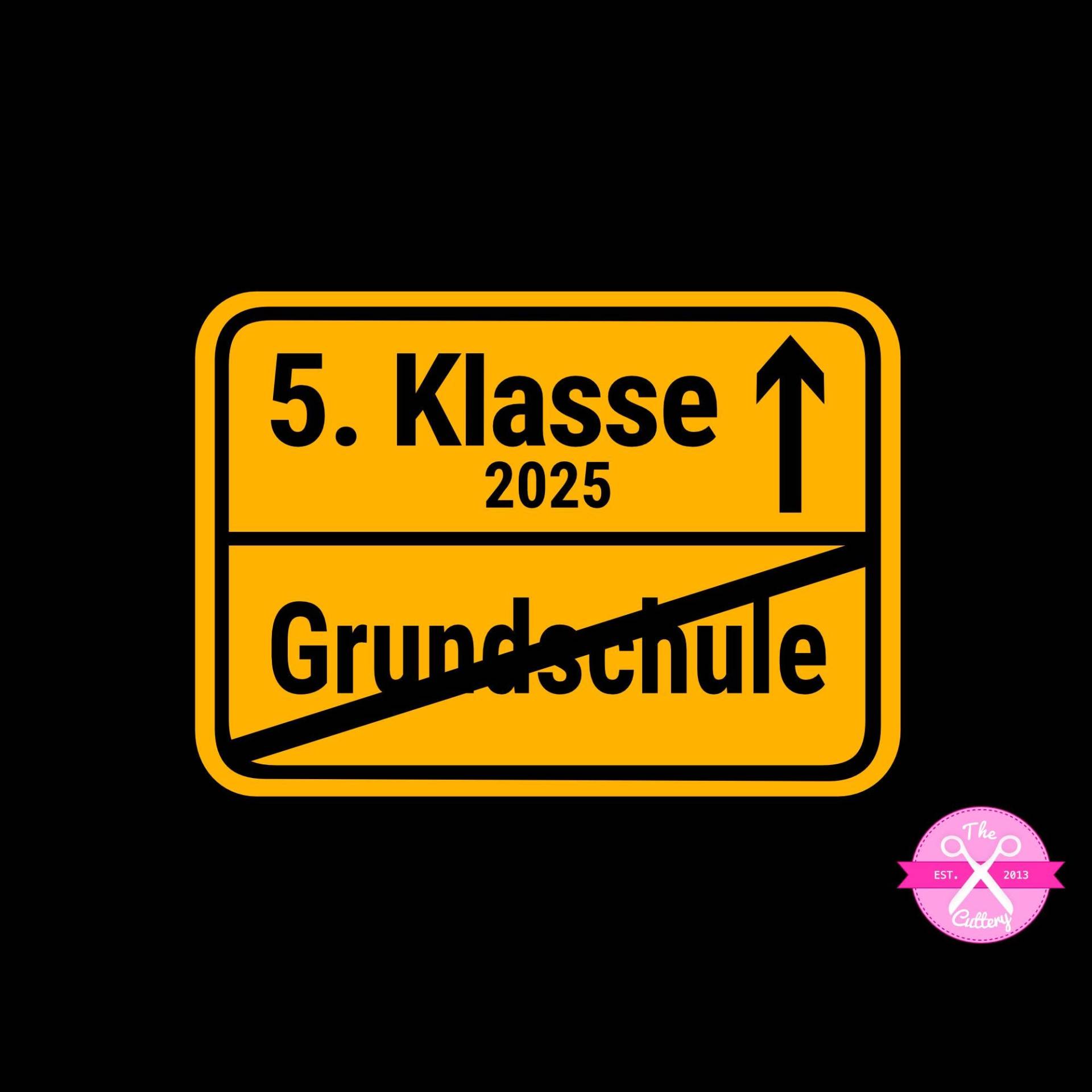 Bügelbild Grundschulabschluss Ortsschild 5. Klasse 2025, Flexfolie, Bügelmotiv Aufbügler Applikation Bügelbild Grundschulabschluss Ortsschild 5. Klasse 2025, Flexfolie, Bügelmotiv Aufbügler Applikation von thecuttery