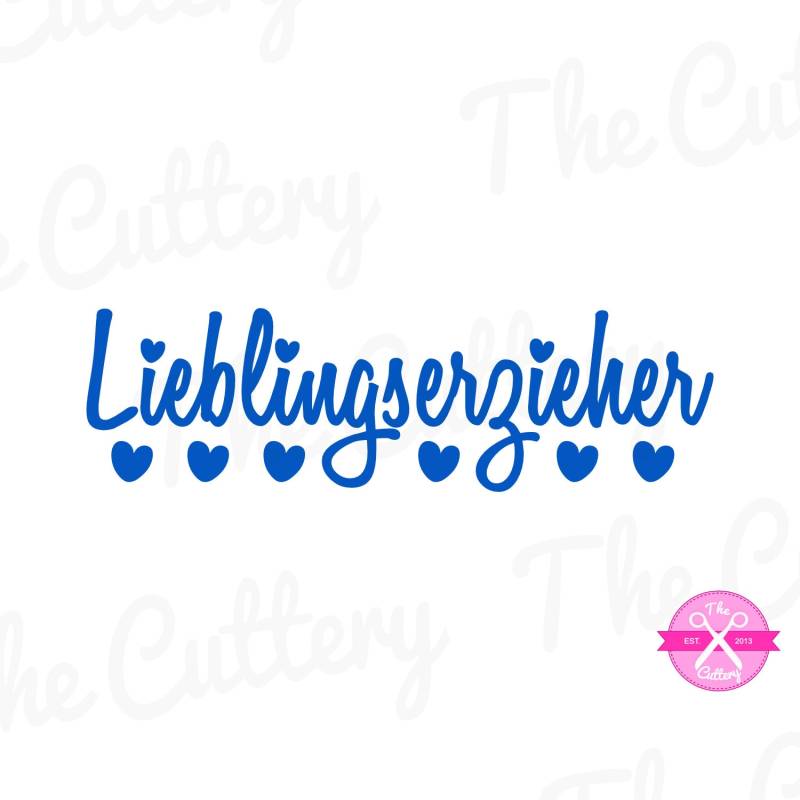 Bügelbild Lieblingserzieher Schreibschrift Herzen, Aufbügler, Patch, Abschiedsgeschenk von thecuttery