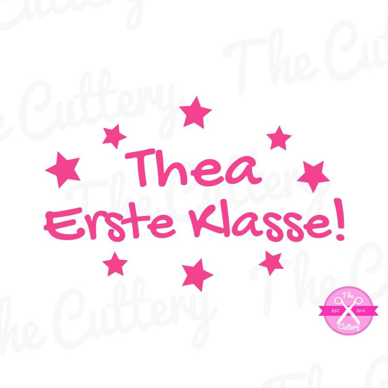 Bügelbild Wunschname Erste Klasse Mit Sternen, Schulkind, Aufbügler, Patch, Einschulung von thecuttery