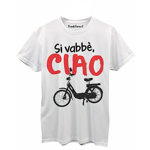 Thedifferent T-Shirt für Herren, Si Vabbe Ciao, lustig, Geschenkidee, Weiß, Small von thedifferent