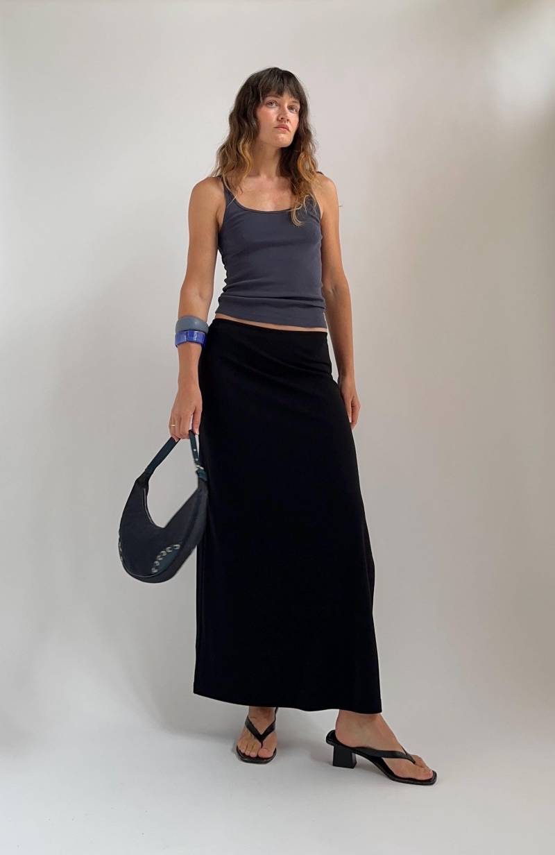 Vintage 90Er Jahre Rock - Slinky Schwarz Maxirock/Minimal Damen Au 8-Small von thedillonstore