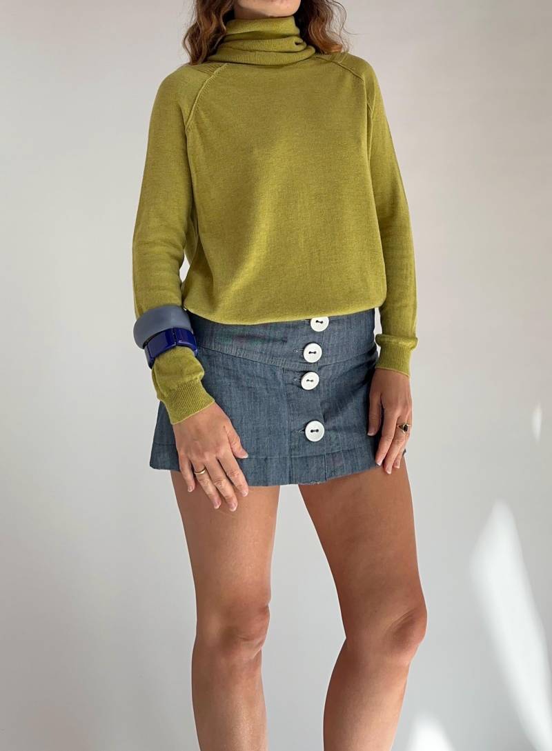Y2K Jump Chartreuse Merinowolle Viskose Rollkragen-strickpullover/Passend Bis Zu Einer Damen-Pullover-Größe 40 Y2K Jump Chartreuse Merinowolle Viskose Rollkragen-strickpullover/Passend Bis Zu Einer Damen-Pullover-Größe 40 von thedillonstore