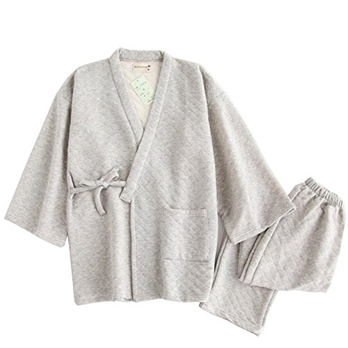 Fancy Pumpkin Dicker warme Winter Kimono Pyjamas Anzug lose Männer im japanischen Stil Roben-Gray von thefancypumpkin