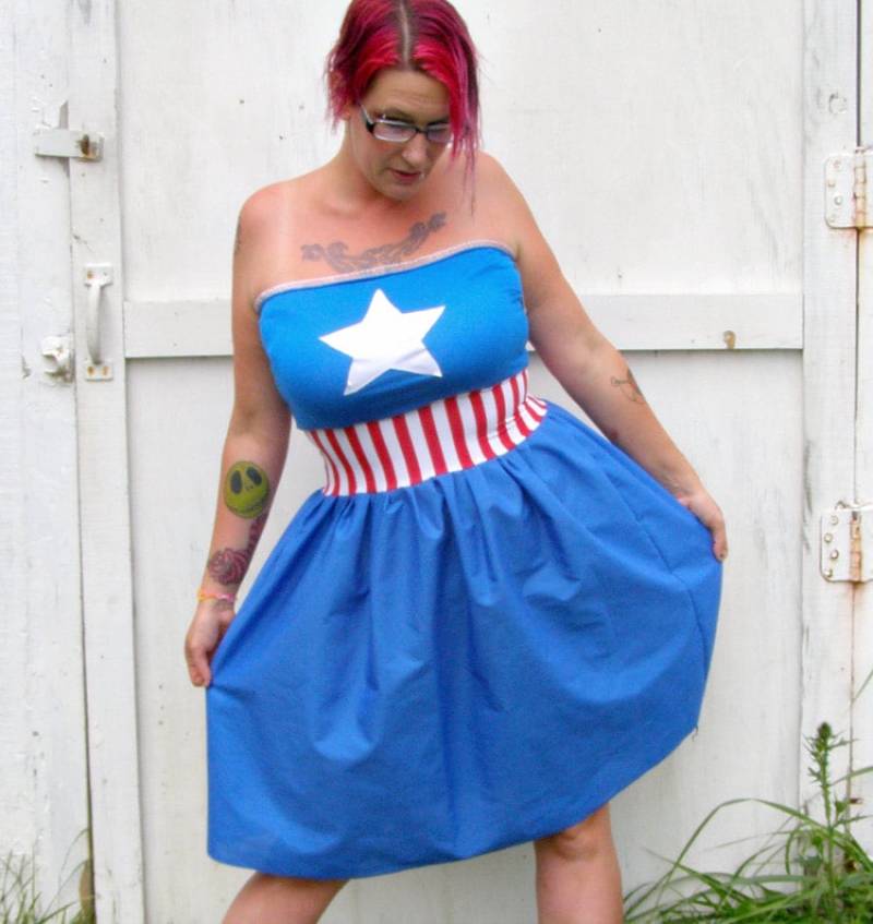 Captain America Inspiriertes Kostüm Cosplay Party Kleid Avengers von thegeekgarden