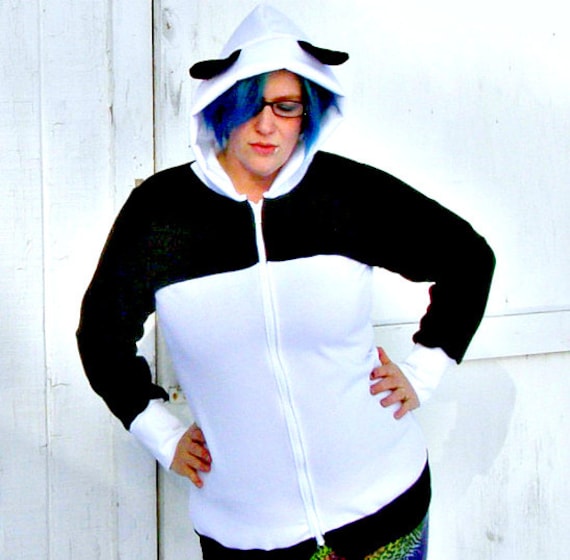 Panda Bear Hoodie Jacke Mit Reißverschluss Punk Kostüm Cosplay Kigurumi Kawaii von thegeekgarden