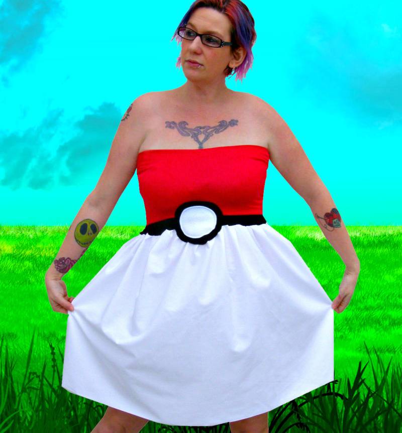 Poke Man Inspirierte Kostüm Cosplay Monster Ball Party Kleid Nach Maß Zu Bestellen von thegeekgarden