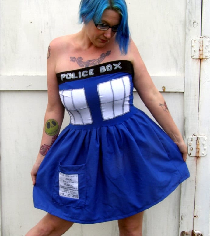 Police Box Tasche Minikleid Cosplay Tardis Inspiriert Arzt Kostüm Wer von thegeekgarden
