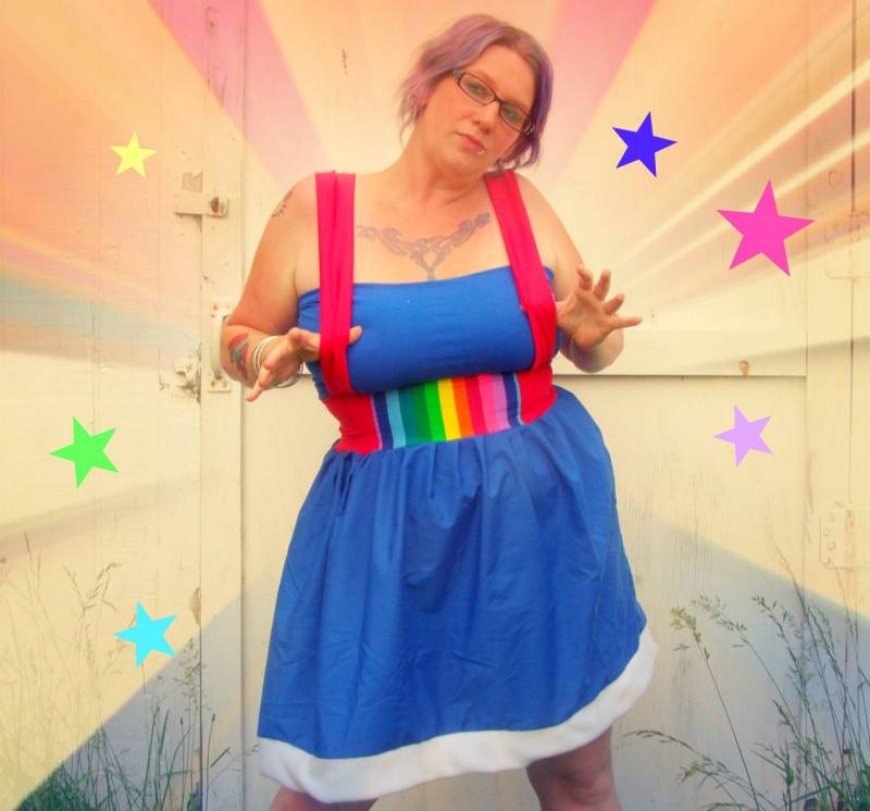Regenbogen Brite Inspiriertes Straps Kleid Cosplay Kostüm Kawaii Damen Und Plus Größe von thegeekgarden