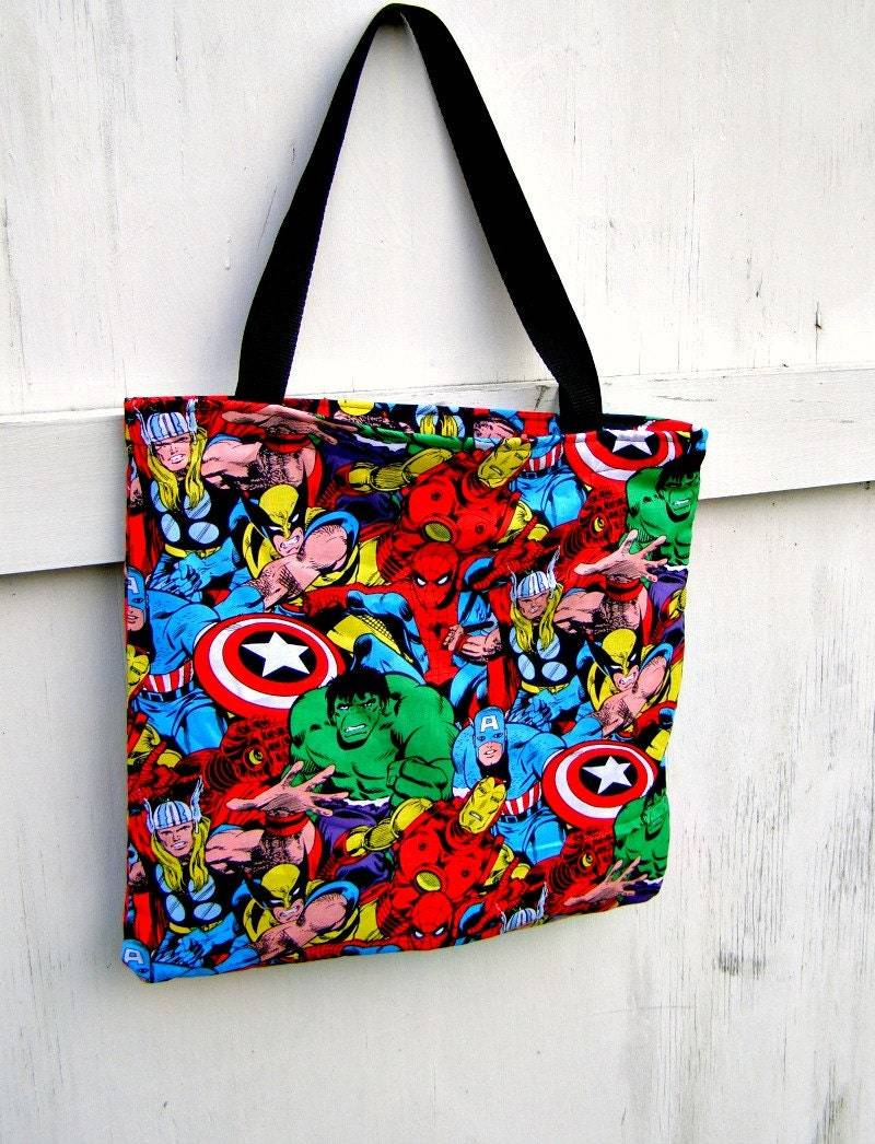 Superheld Comic Tasche Tote Purse Captain America Thor Retro von thegeekgarden