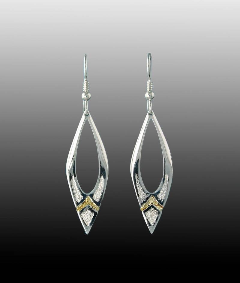 Stil 228 Sterling Silber Ohrringe Mit 22Kt Gold Inlay von thegoldrushgallery