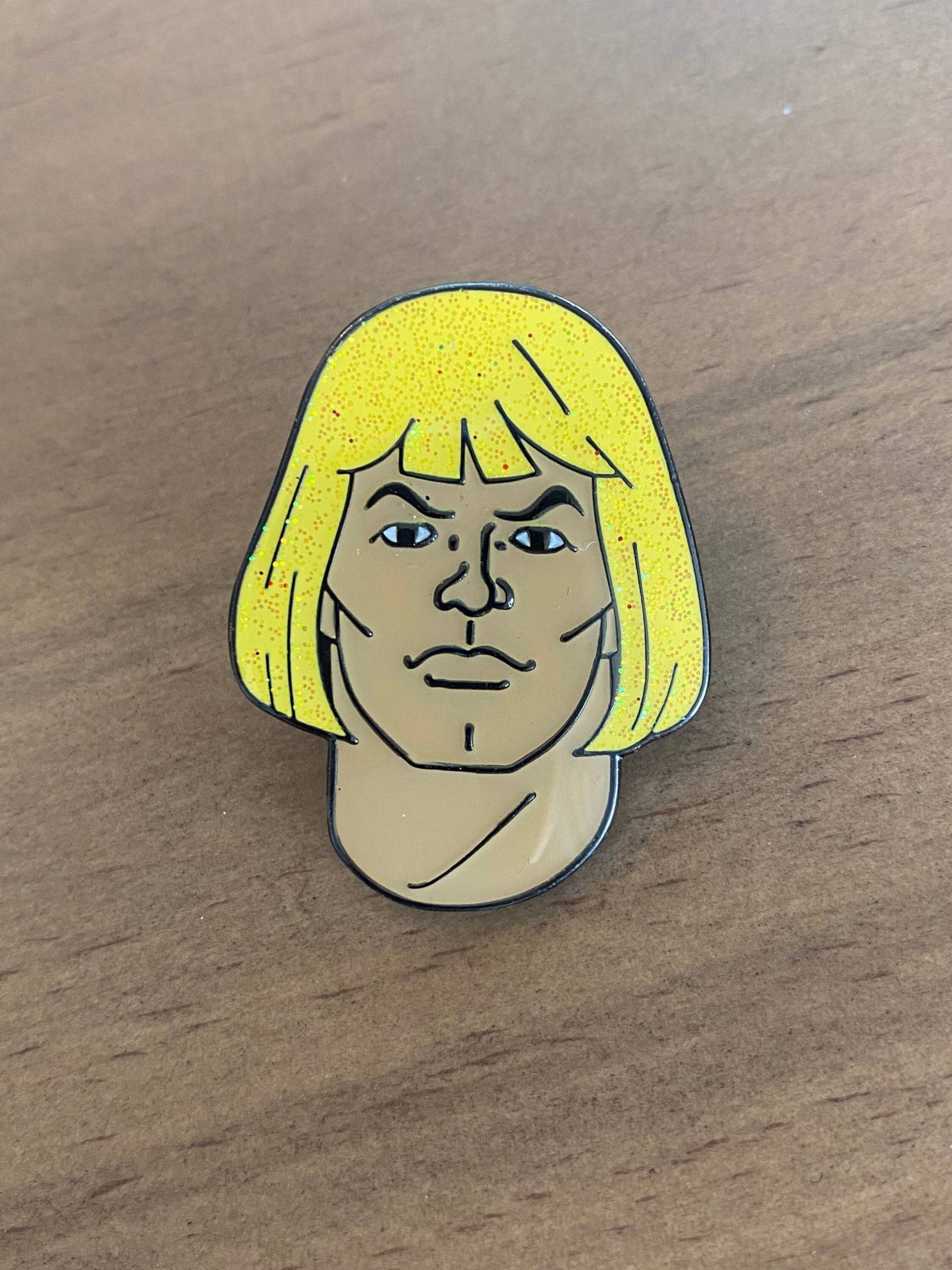 He-Man Pin, Heman Emaille Sammlerstück, Pins, He-Man, Glitzer Große Anstecknadel von thegreedygoblin