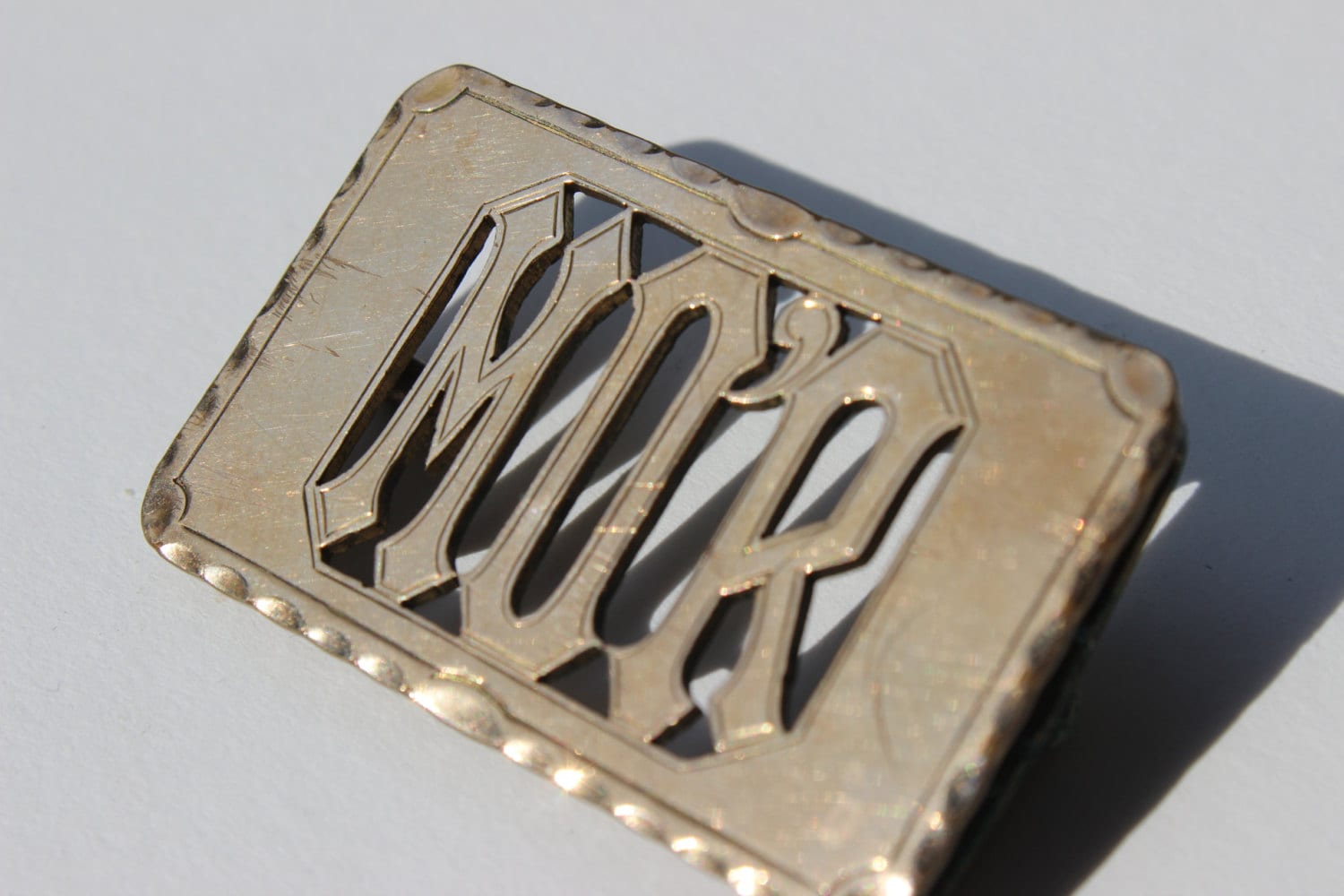 Vintage Monogramm Gürtelschnalle M O'r Messing Antik von thegypsygoat