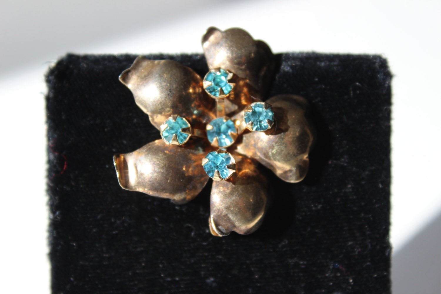 Vintage Sterling Silber Und Blau Strass Anhänger Oder Brosche Pin Von Leo Glas Designer Schmuck Etwas von thegypsygoat