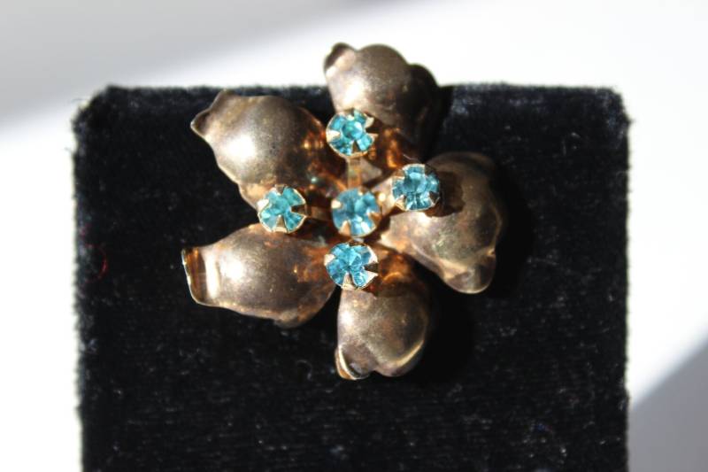 Vintage Sterling Silber Und Blau Strass Anhänger Oder Brosche Pin Von Leo Glas Designer Schmuck Etwas von thegypsygoat