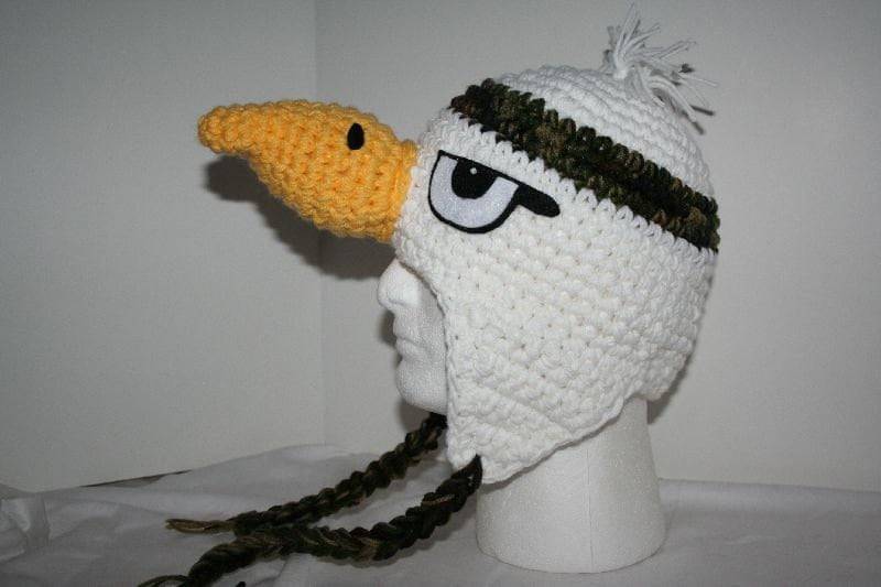 Gehäkelte Adlermütze Camo Stirnband, Winterbeanie von theheadsaid