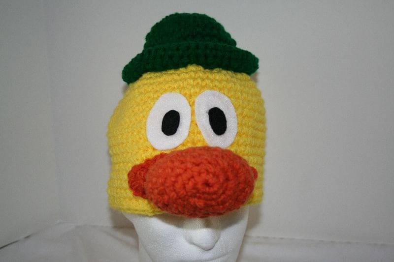 Gehäkelte Enten Mütze Gelbe Pato Inspirierte Winter Mütze von theheadsaid