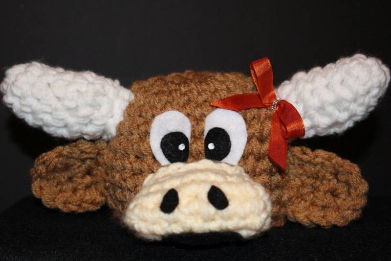 Gehäkelter Longhorn Hut Mit Schleife - Texas Fan Gear von theheadsaid