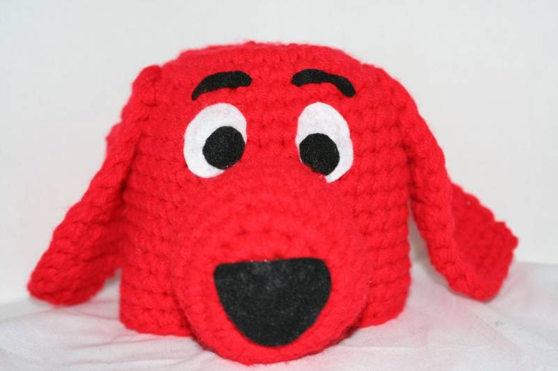 Handgehäkelte Rote Hundemütze - Inspiriert Von Clifford von theheadsaid