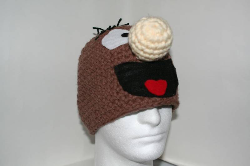 Handgemachte Häkeln Charakter Hut Einzigartiges Höhlenmensch Design von theheadsaid