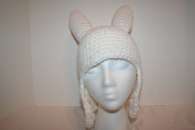 Weiße Mütze Mit Ohrenklappen Und Spikes - Inspiriert Von Fionna Du Bestimmst Die Größe von theheadsaid