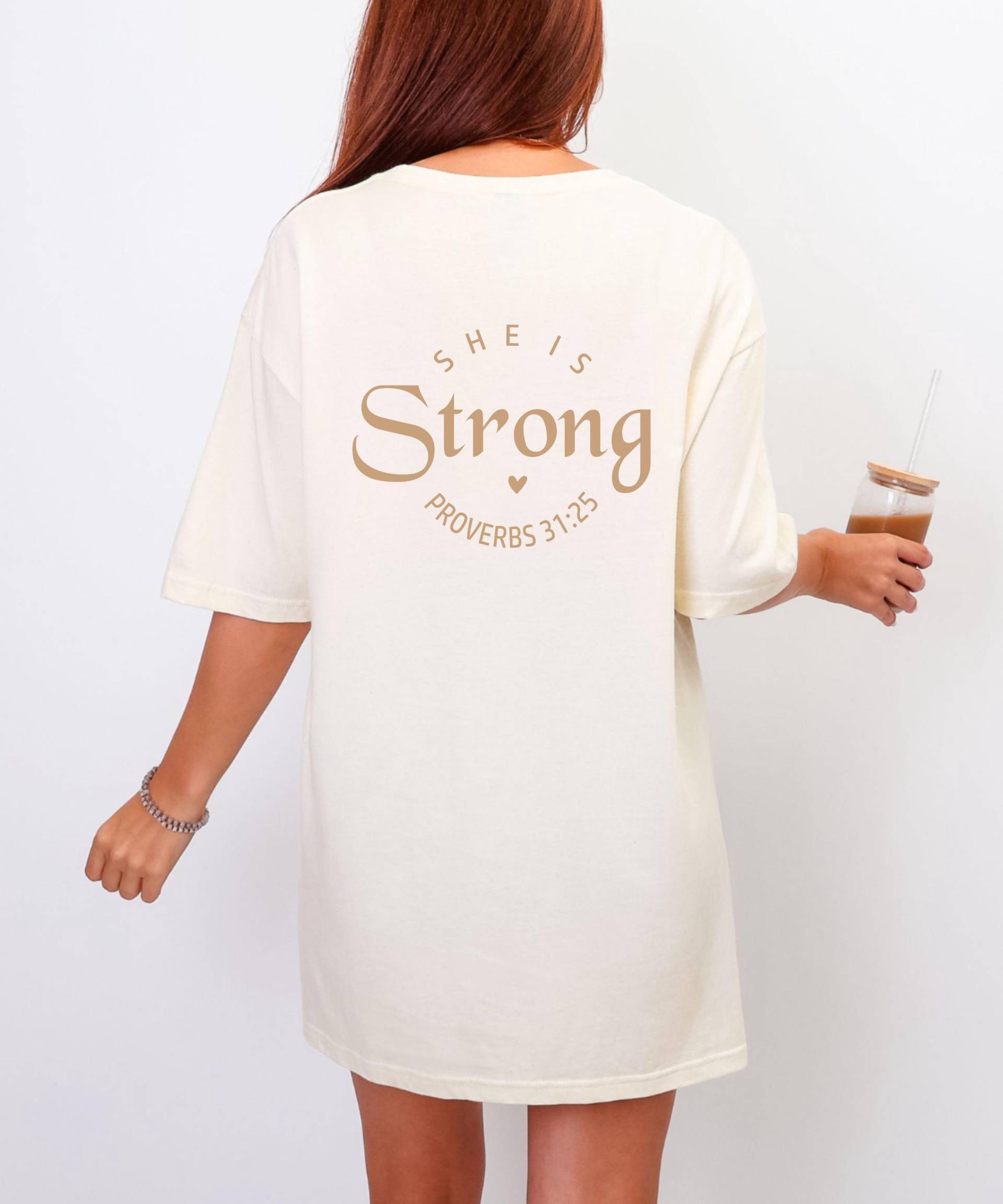 T-Shirt Jesus, Christliches Shirt, Glaube, Religiöses Psalm, Beige, Braun, Liebe, Gottes Botschaft, Stark, Frauen von thehopefulwomen