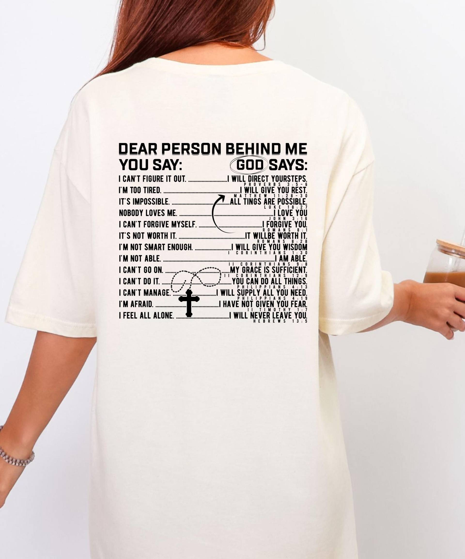 T-Shirt Jesus, Christliches Shirt, Glaube, Religiöses Psalm, Beige, Liebe, Gottes Botschaft, Lob von thehopefulwomen