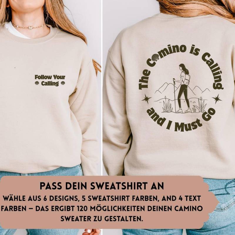 Der Camino Ruft Pullover - „Follow Your Calling" Inspirational Pilgerzug Hoodie 120 Design-Optionen von theinnerwayhome