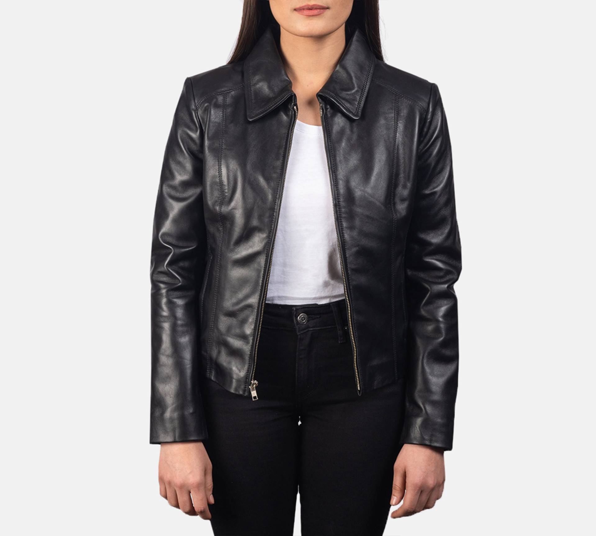 Colette Damen Schwarz Und Braun Lederjacke | Handgemachte Für Frauen Schaffell Echtlederjacke von thejacketmakershop