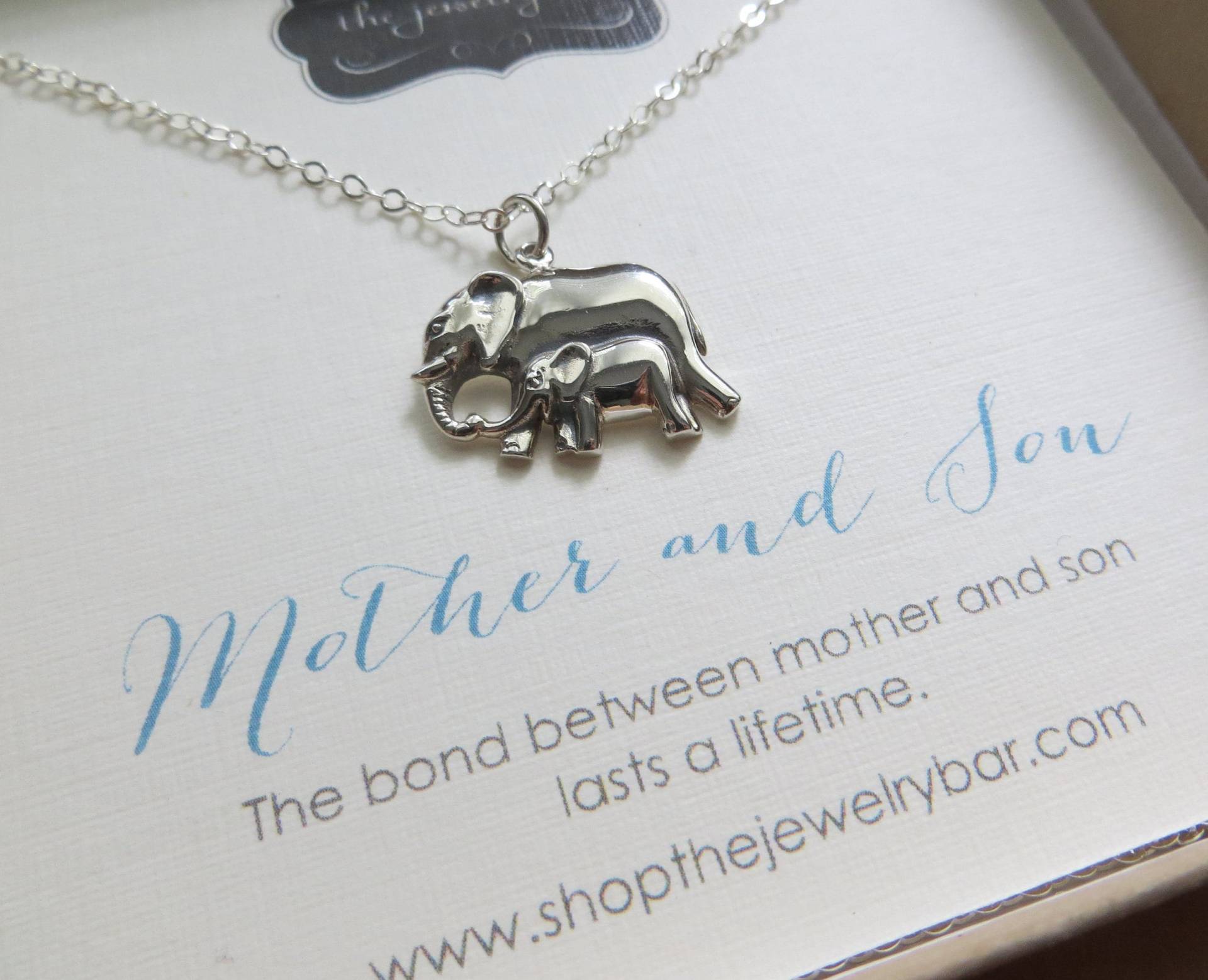 Mutter Des Jungen Geschenk, Sohn Halskette, Mama Baby Elefant Anhänger, Geschenk Vom Sohn, Geschenke Kind, Frau von thejewelrybar