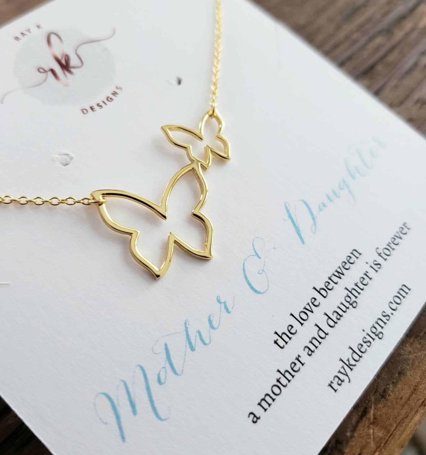 Mutter Tochter Schmuck, Mama Baby Schmetterling Halskette, Erwarten Von Muttertagsgeschenk Kind Mädchen Babyparty Push-Geschenk, Zwei Schmetterlinge von thejewelrybar