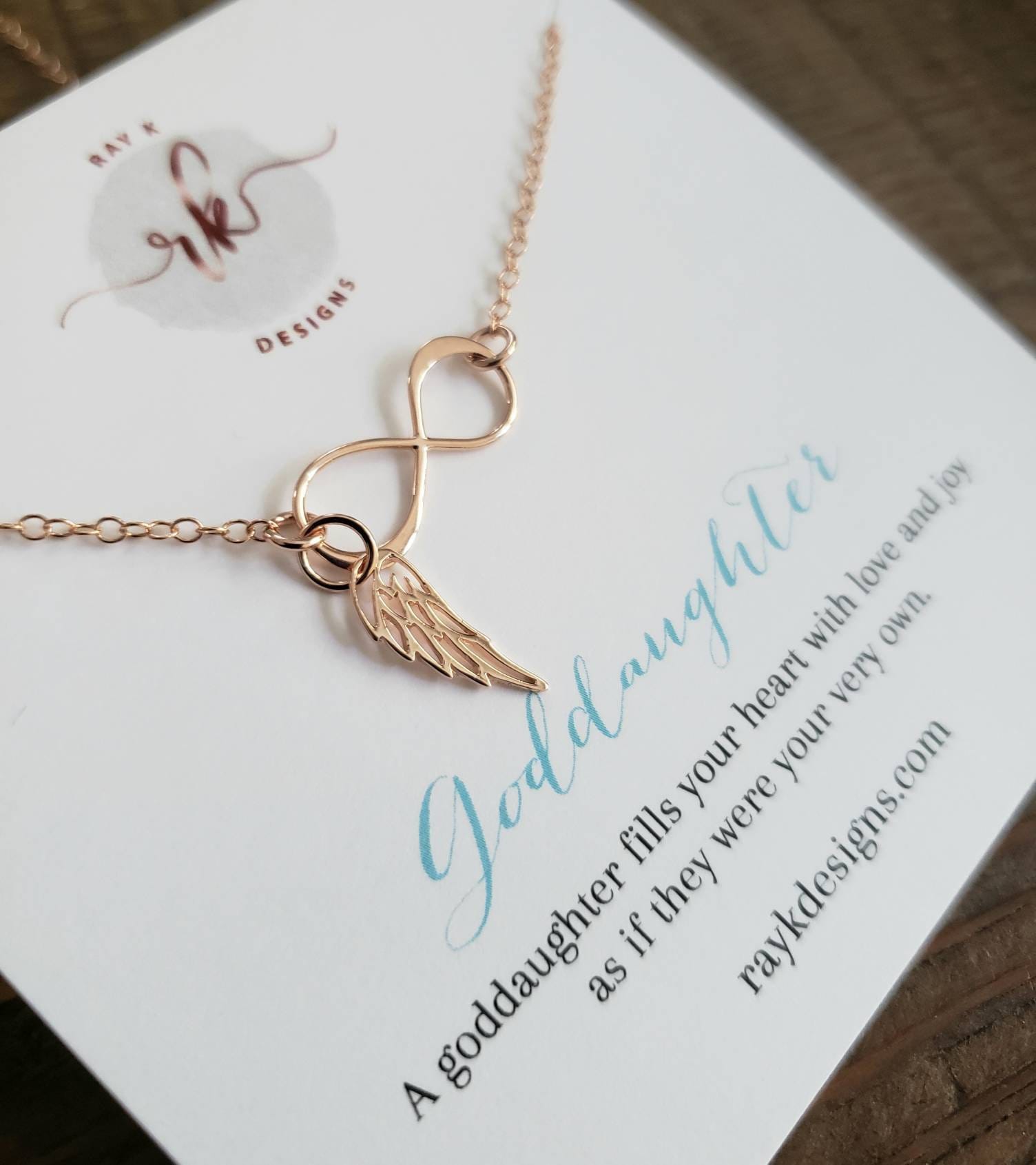 Patenkind Geschenk, Engelsflügel Unendlichkeitskette, Geschenk Von Patin, Geburtstagsgeschenk Für Patenkind, Weihnachtsgeschenk von thejewelrybar