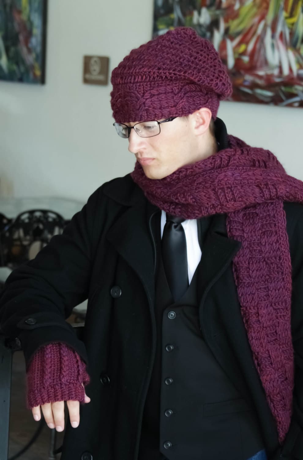 Herren Texting Handschuhe/Hipster Fingerlose Für Männer von thejoyofcrochet