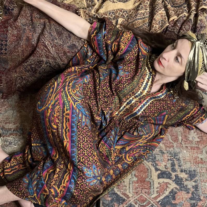 Vintage Kaftan Kleid, Paisley Regenbogen Ric Rac Boho 80Er 90Er Avantgarde Kleid Vintage Kaftan Kleid, Paisley Regenbogen Ric Rac Boho 80Er 90Er Avantgarde Kleid von thelastdaysofvintage