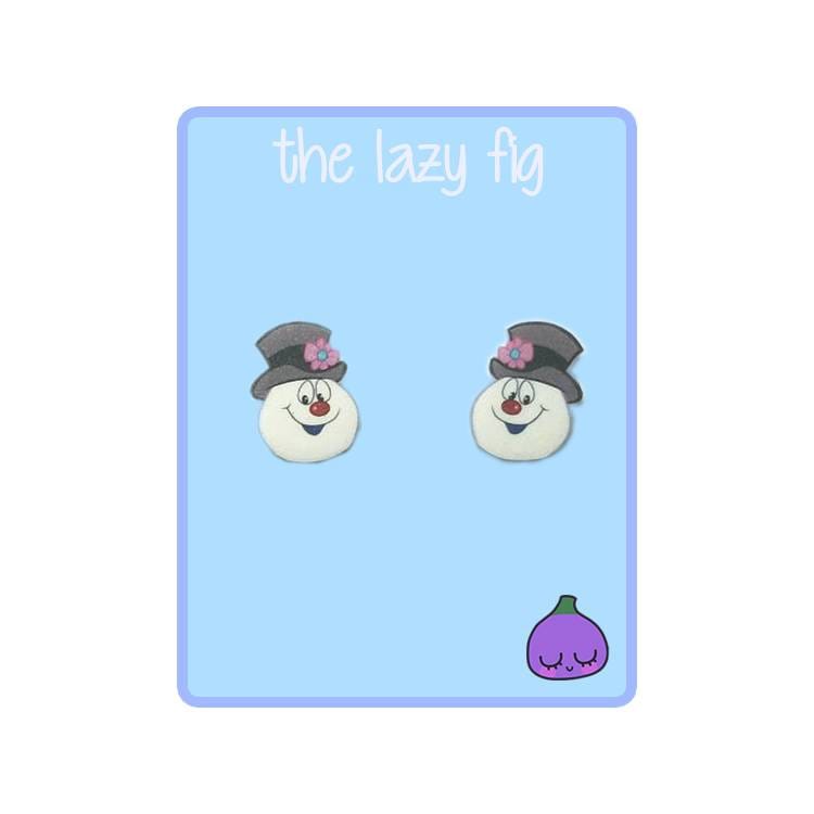 Frosty The Snowman - Weihnachtsohrringe Bolzen- Oder Baumeln Titanohrringe von thelazyfig