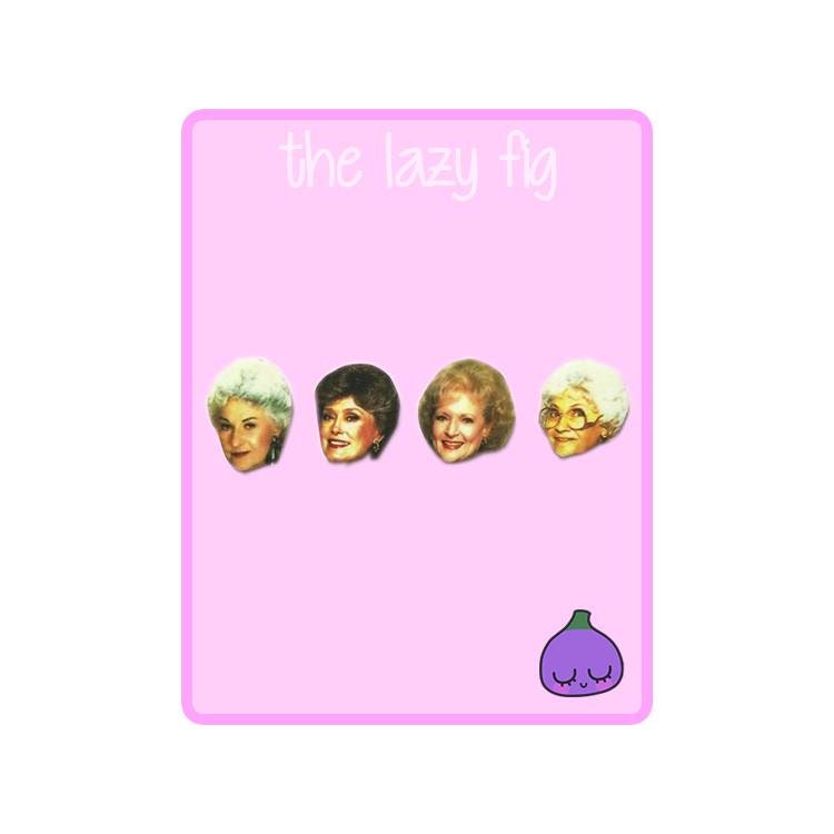 Goldene Mädchen Ohrringe Dorothy, Rose, Blanche, Sophia - Titanium Ohrstecker Oder Anhänger von thelazyfig